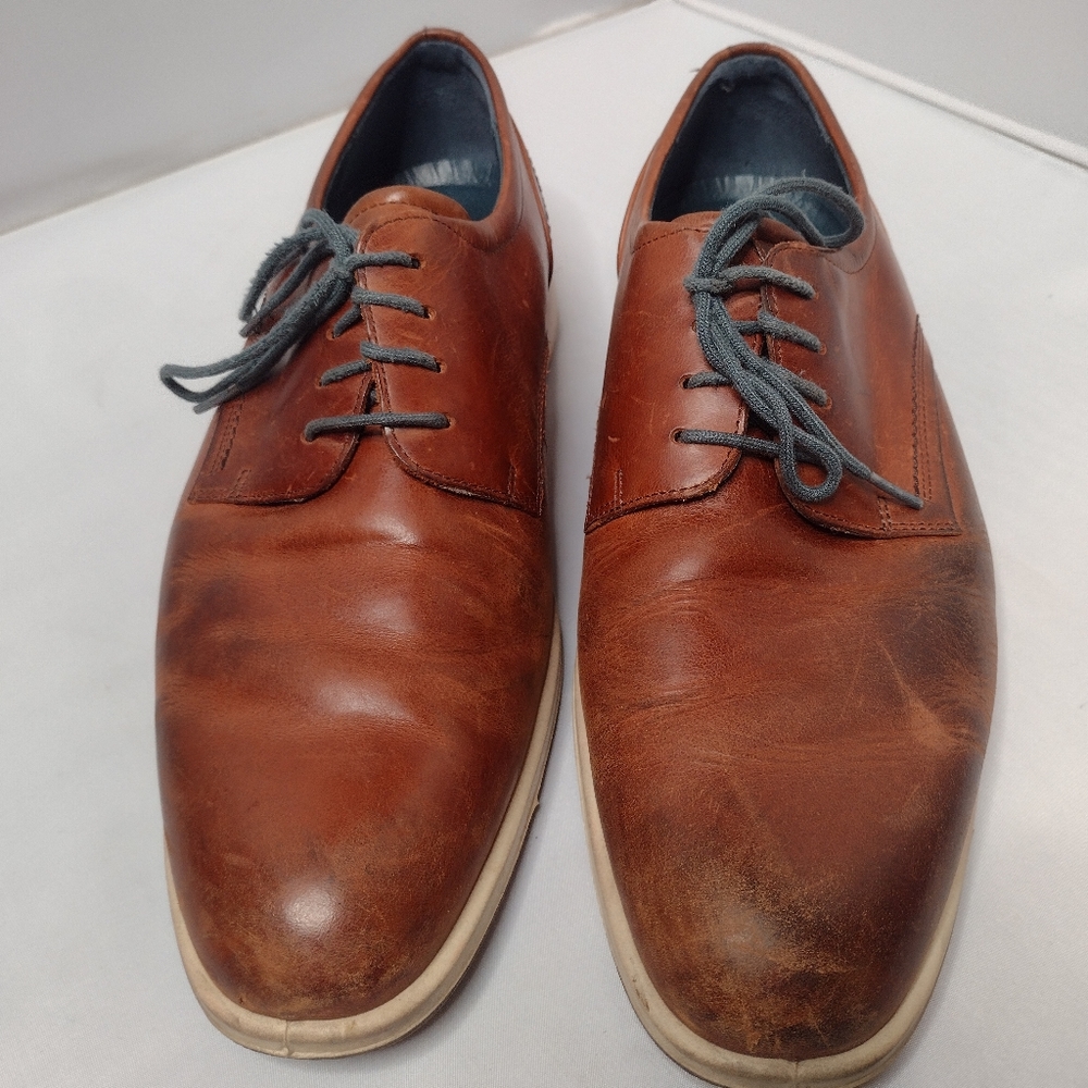 Ecco Men's Jared Oxford Casual Brown Leather Dress Shoes 43 Lace Up C